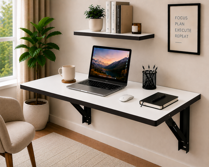 PEDPIX Wall Mounted Folding Table 120 × 40 cm | Space-Saving Foldable Wall Desk