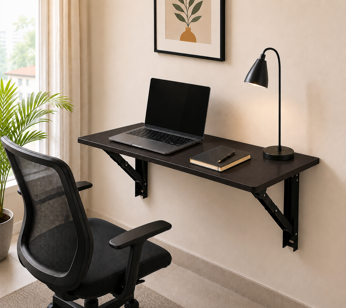 PEDPIX Wall Mounted Folding Table 80 × 40 cm – Venge | Foldable Space-Saving Wall Desk
