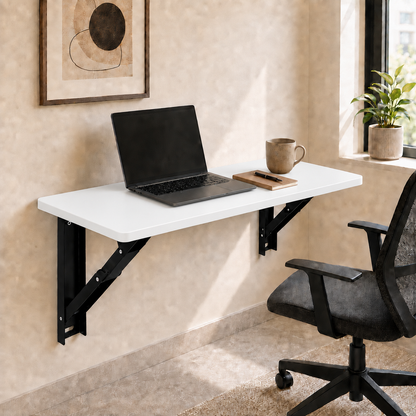 PEDPIX Wall Mounted Folding Table 100 × 40 cm | Space-Saving Foldable Wall Desk