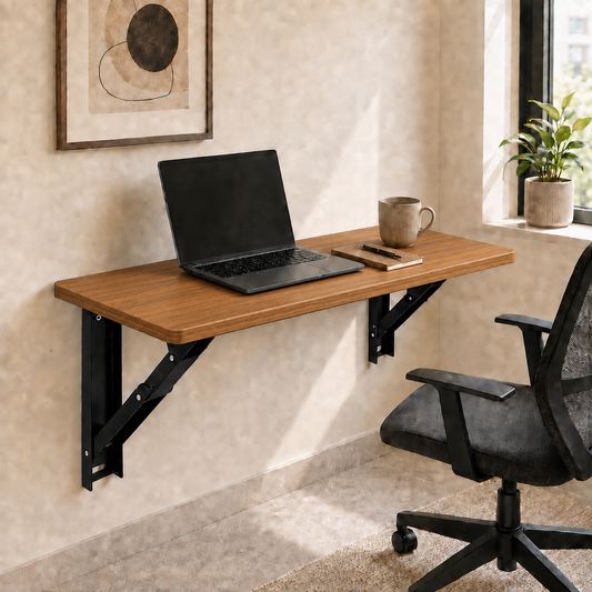 PEDPIX Wall Mounted Folding Table 100 × 40 cm | Space-Saving Foldable Table | Study, Work & Multipurpose Table