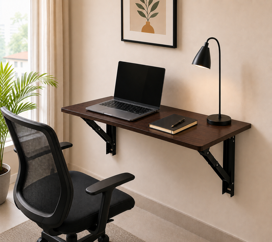 PEDPIX® Wall Mounted Folding Table – 80 × 40 cm | Space-Saving Foldable Wall Desk | Coffee