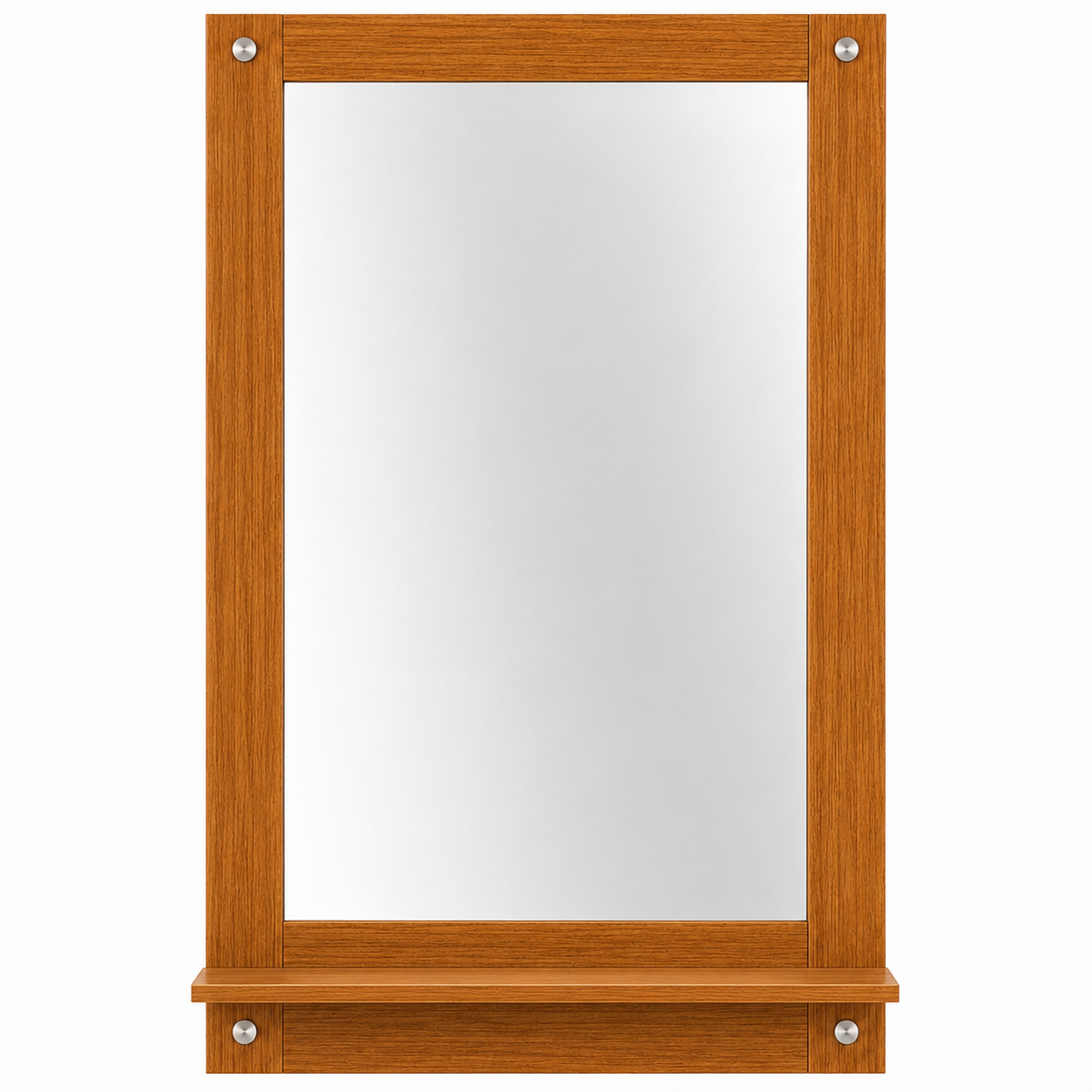 PEDPIX Wall Mounted Dressing Mirror with Storage Shelf | Wooden Bathroom & Bedroom Vanity Mirror | Engineered Wood | 72 x 40 cm