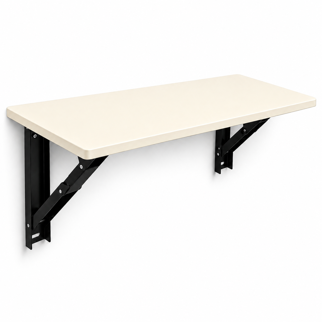 PEDPIX® Wall Mounted Folding Table | 80 × 40 cm | Cream | Space-Saving Foldable Wall Desk