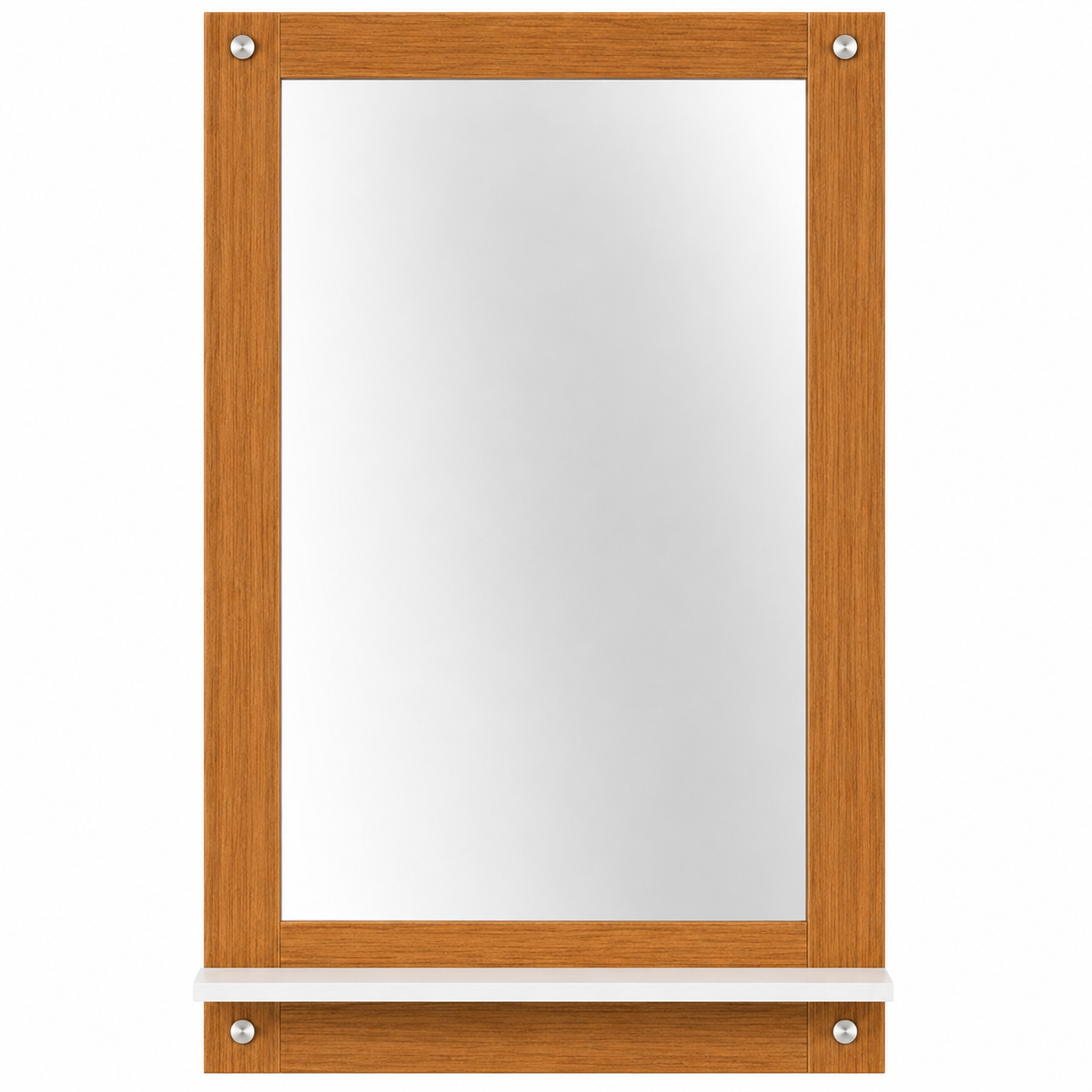 PEDPIX Wall Mounted Dressing Mirror with Storage Shelf | Wooden Bathroom & Bedroom Vanity Mirror | Engineered Wood | 72 x 40 cm