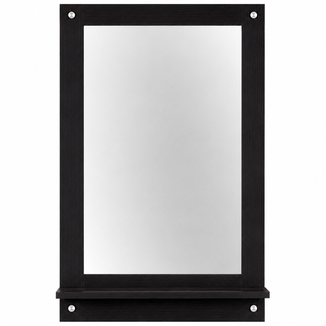 PEDPIX Wall Mounted Dressing Mirror with Storage Shelf | Wooden Bathroom & Bedroom Vanity Mirror | Engineered Wood | 72 x 40 cm