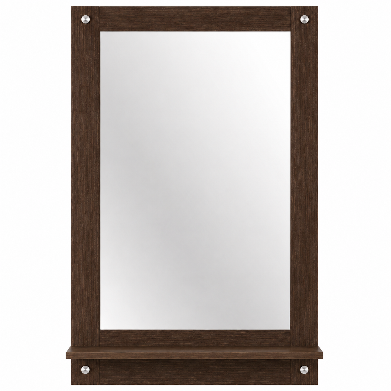 PEDPIX Wall Mounted Dressing Mirror with Storage Shelf | Wooden Bathroom & Bedroom Vanity Mirror | Engineered Wood | 72 x 40 cm