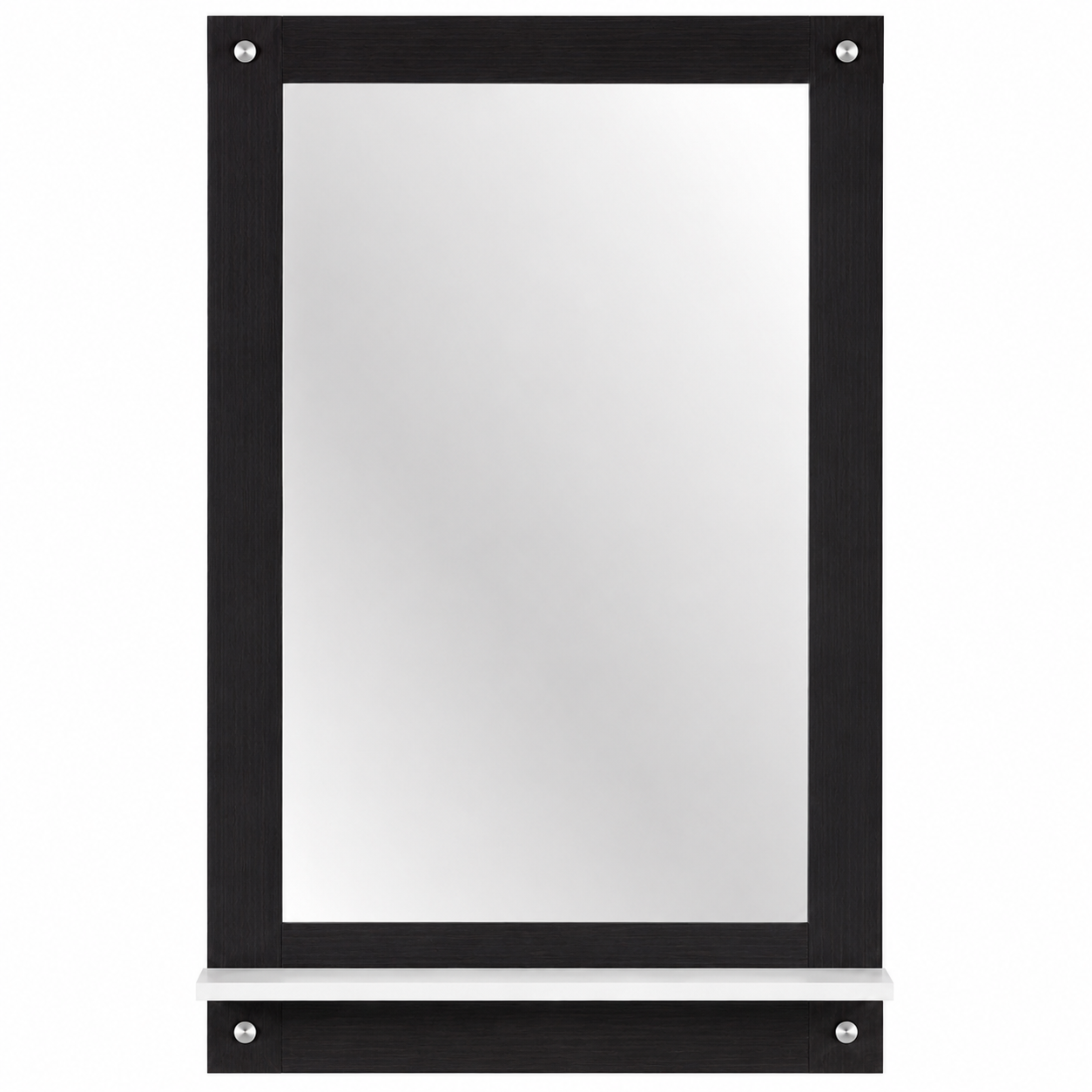PEDPIX Wall Mounted Dressing Mirror with Storage Shelf | Wooden Bathroom & Bedroom Vanity Mirror | Engineered Wood | 72 x 40 cm