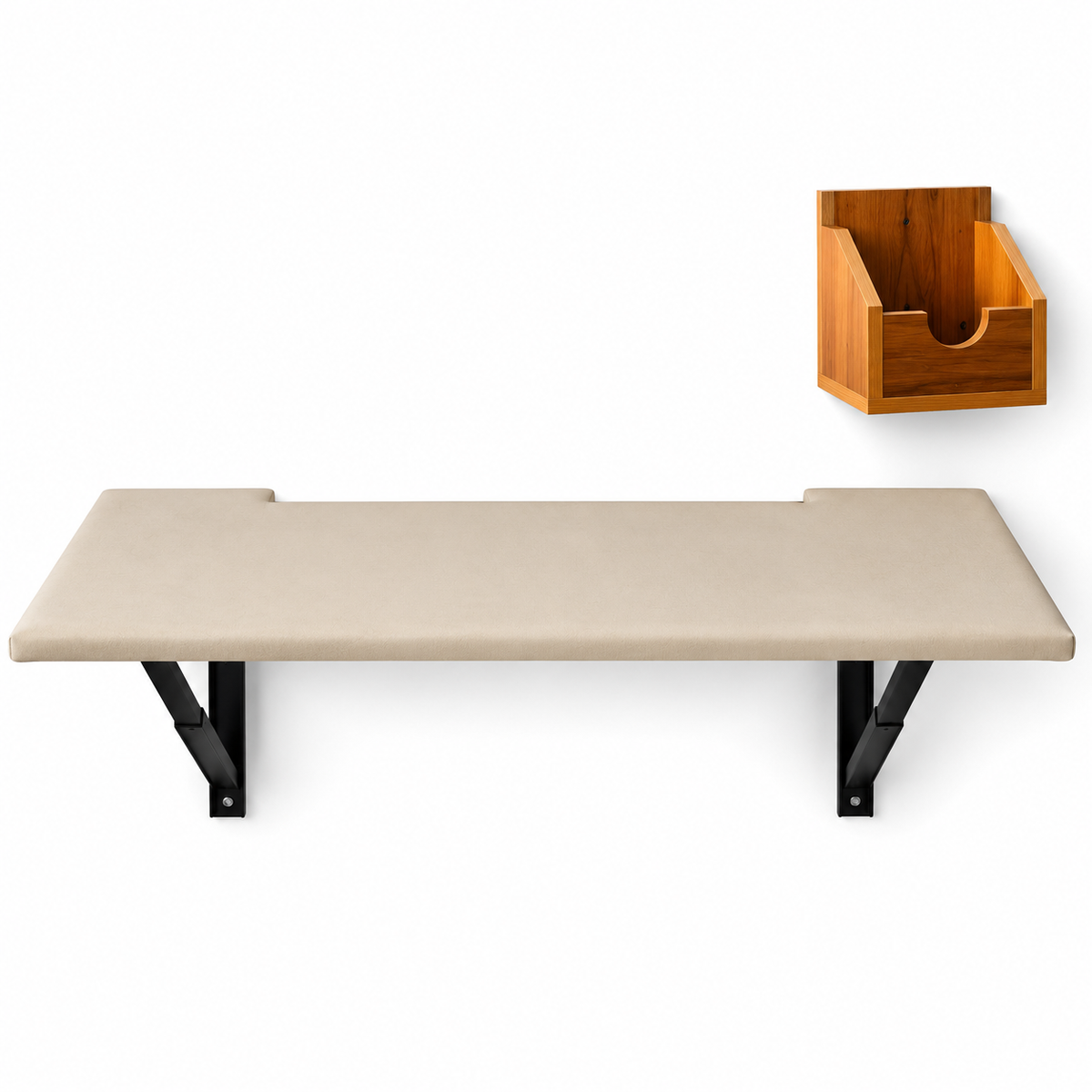 PEDPIX wall mounted folding ironing table in Cream, view 2