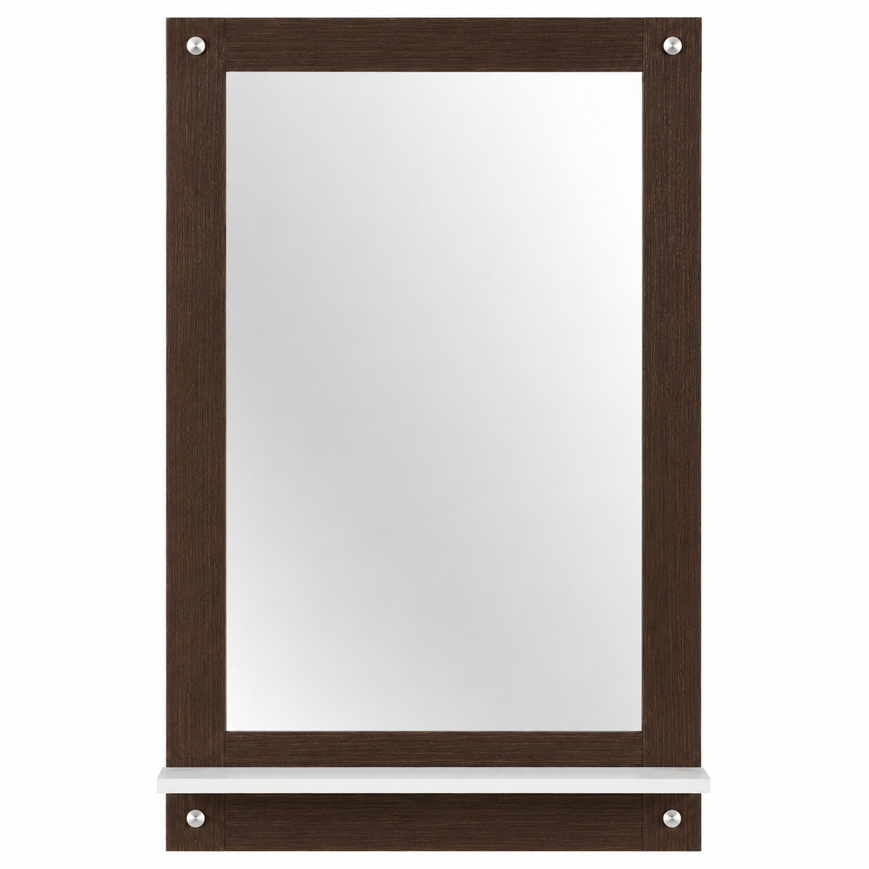 PEDPIX Wall Mounted Dressing Mirror with Storage Shelf | Wooden Bathroom & Bedroom Vanity Mirror | Engineered Wood | 72 x 40 cm