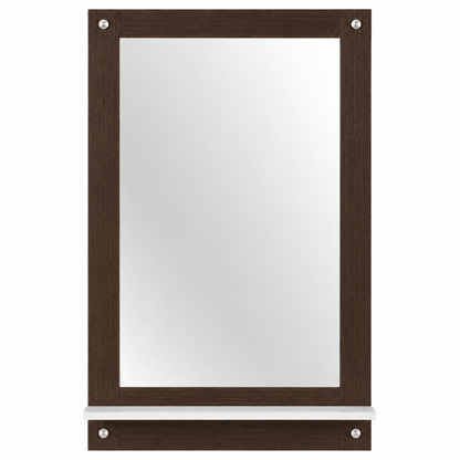 PEDPIX wall mounted dressing mirror with shelf in Coffee White, view 2