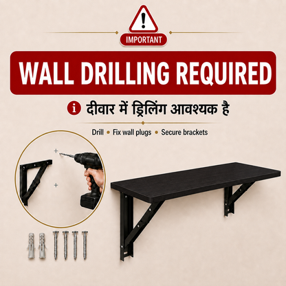 PEDPIX Wall Mounted Folding Table 100 × 40 cm | Space-Saving Foldable Wall Desk