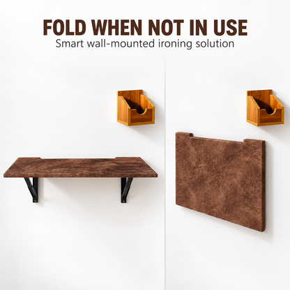 PEDPIX wall mounted folding ironing table in Coffee, view 3