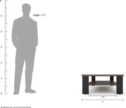 Engineered Wood Coffee Table (Finish Color - VENGE, Knock Down)