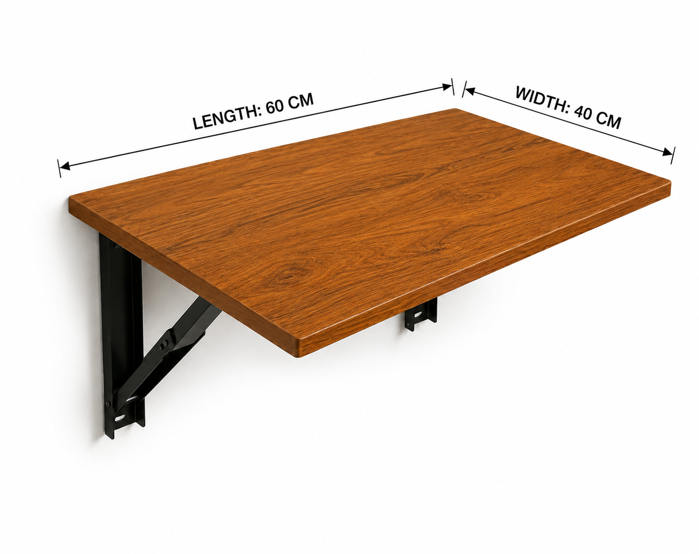 PEDPIX Wall-Mounted Folding Study Table – 60 × 40 cm | Space-Saving Foldable Laptop Desk for Home, Office & Small Rooms | Dark Brown