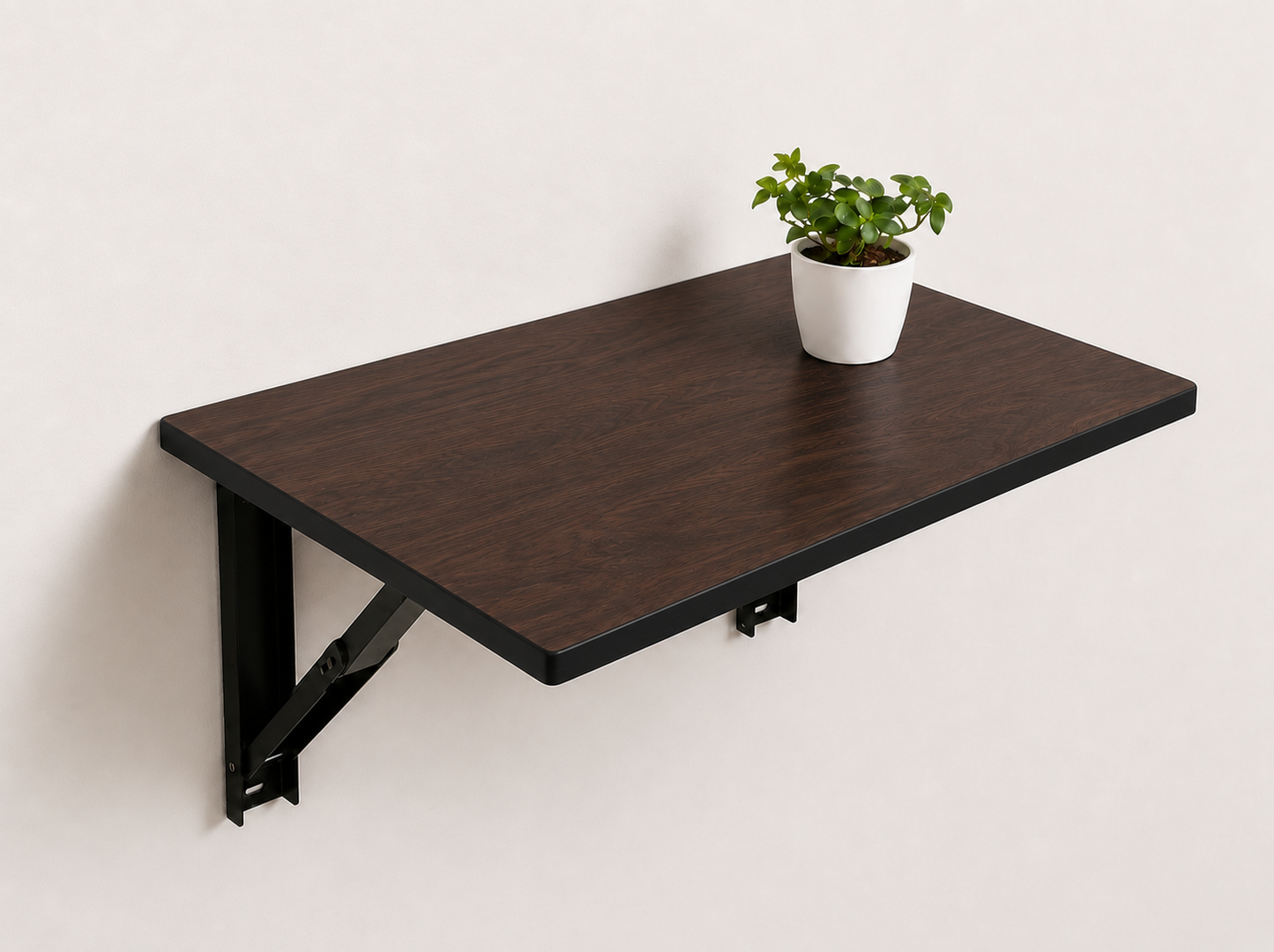 PEDPIX Wall-Mounted Folding Study Table – 60 × 40 cm | Space-Saving Foldable Laptop Desk for Home, Office & Small Rooms | Dark Brown