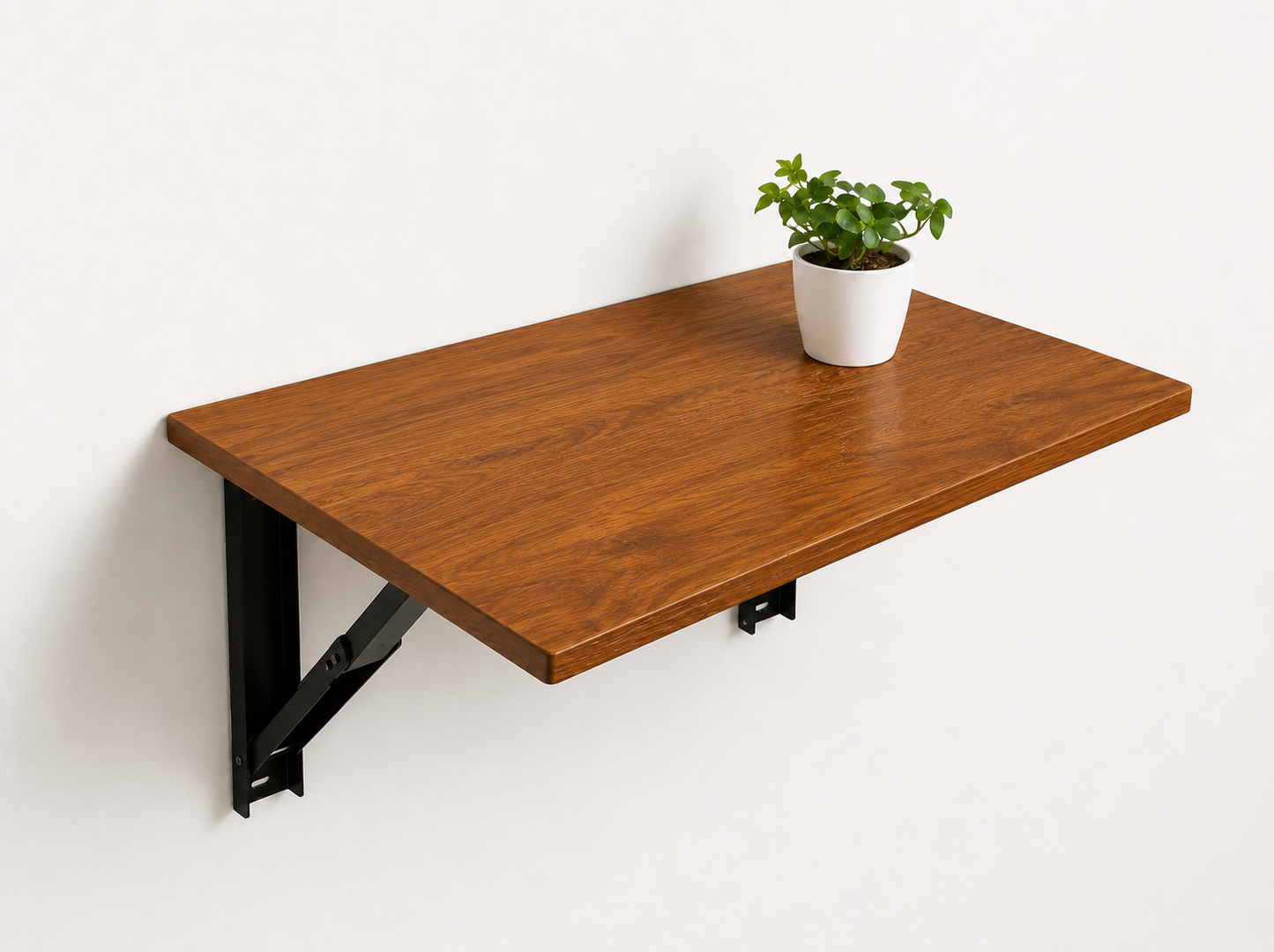 PEDPIX Wall Mounted Foldable Table | Teak Finish | Heavy Duty Folding Wall Desk | Space Saving Study, Work & Dining Table | Premium Engineered Wood | 120 × 40 cm