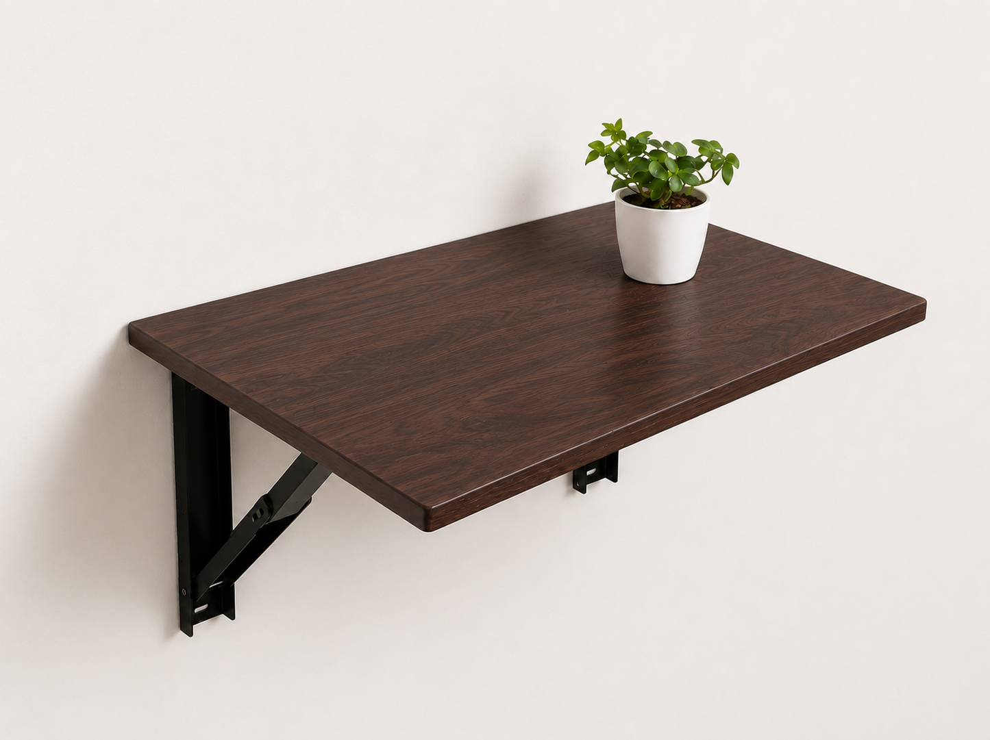 PEDPIX Wall-Mounted Folding Study Table – 60 × 40 cm | Space-Saving Foldable Laptop Desk for Home, Office & Small Rooms | Dark Brown
