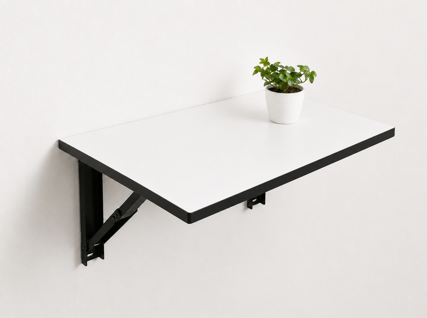 PEDPIX Wall Mounted Folding Table 60 × 40 cm | White & Venge | Foldable Space-Saving Wall Desk for Home Office, Study & Kitchen