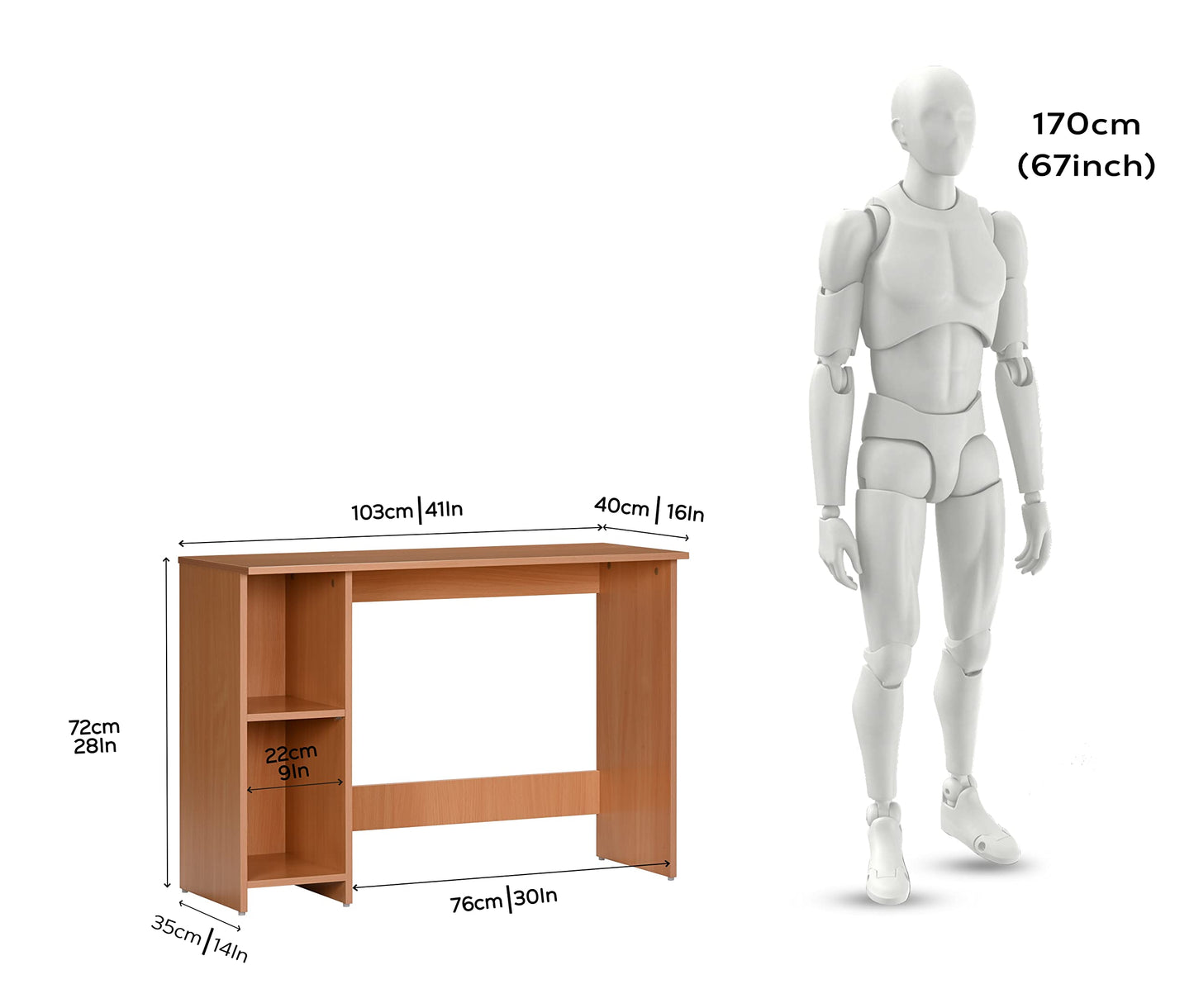 PEDPIX Engineered Wood Study & Computer Table and Office Desk (Dark Wenge, Matte Finish)