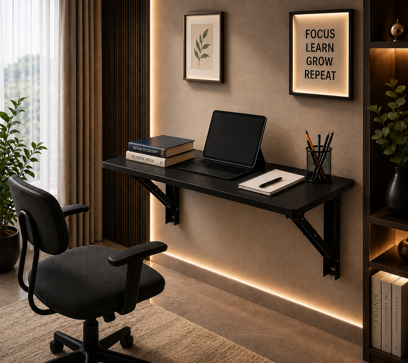 PEDPIX Wall Mounted Folding Table 80 × 40 cm – Venge | Foldable Space-Saving Wall Desk