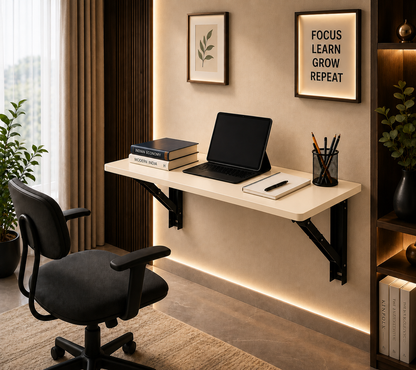 PEDPIX Wall Mounted Folding Table 80 × 40 cm | Space-Saving Foldable Wall Desk