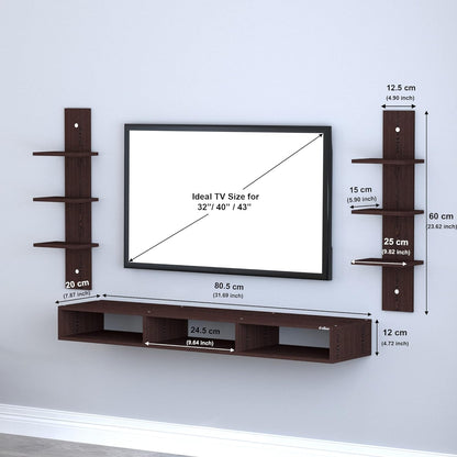 PEDPIX Engineered Wood Wall Mount TV Unit/TV Stand/Wall Set Top Box Stand/TV Cabinet/TV Entertainment Unit (Wenge)(Ideal for 32-40 Inch)(D.I.Y)