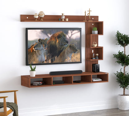 PEDPIX Larisa Engineered Wood Wall Mount TV Unit/TV Stand/TV Cabinet/TV Entertainment Unit/Set Top Box Stand (Wenge/White) (Ideal for 43 Inch)(D.I.Y)
