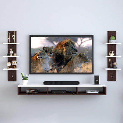 PEDPIX Engineered Wood Wall Mount TV Unit/TV Stand/Wall Set Top Box Stand/TV Cabinet/TV Entertainment Unit (Wenge/White)(Ideal for 32-40 Inch)(D.I.Y)