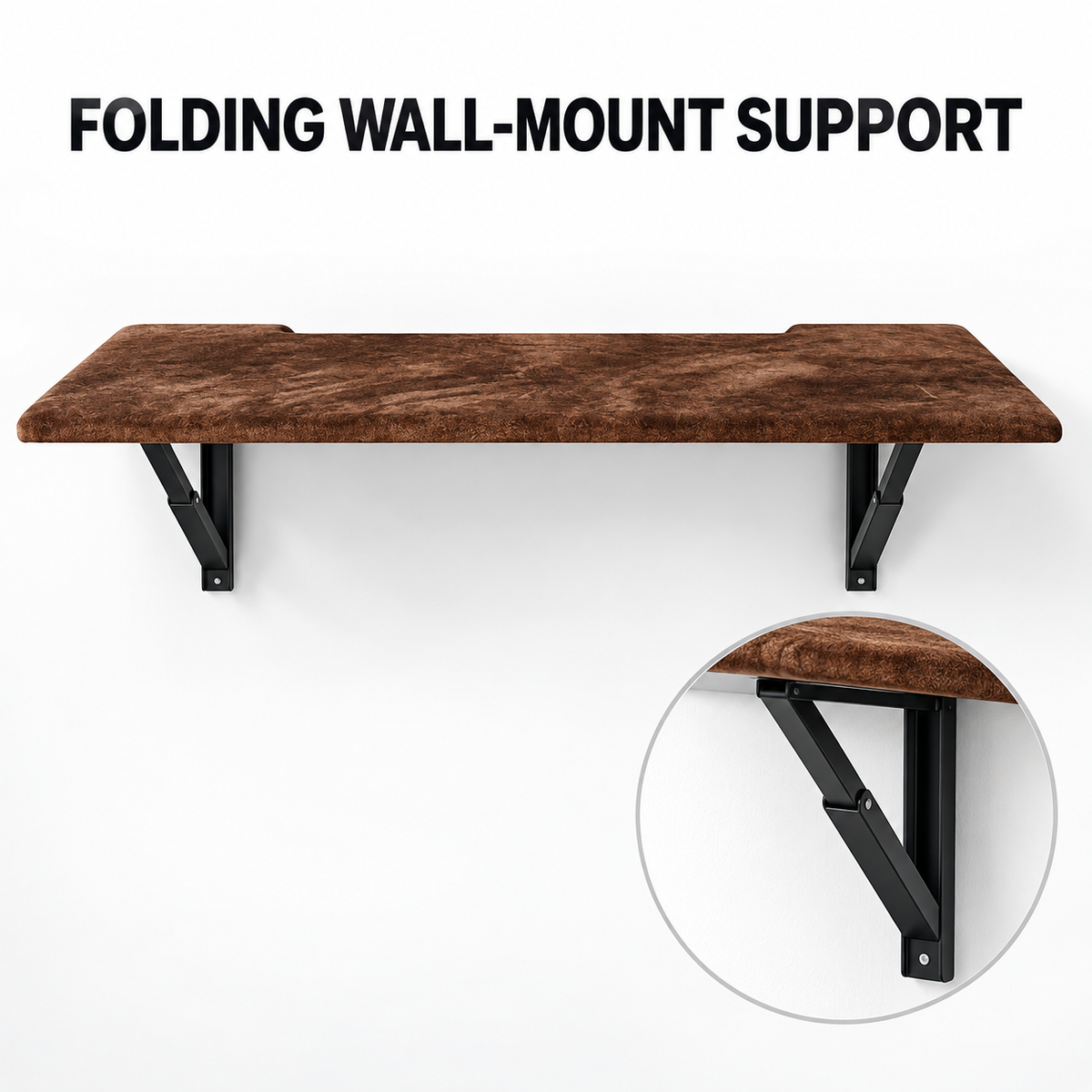 PEDPIX wall mounted folding ironing table in Coffee, view 5