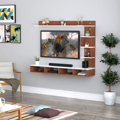 PEDPIX Larisa Engineered Wood Wall Mount TV Unit/TV Stand/TV Cabinet/TV Entertainment Unit/Set Top Box Stand (Wenge/White) (Ideal for 43 Inch)(D.I.Y)