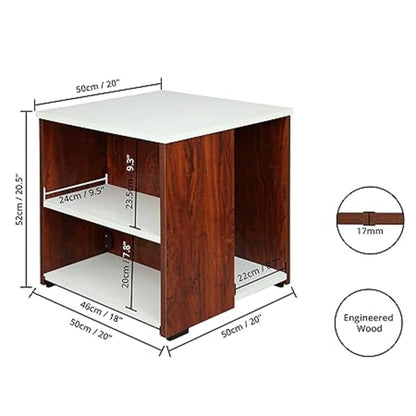 PEDPIX Engineered Wood Side Table (Finish Color - OAK RED, DIY(Do-It-Yourself))