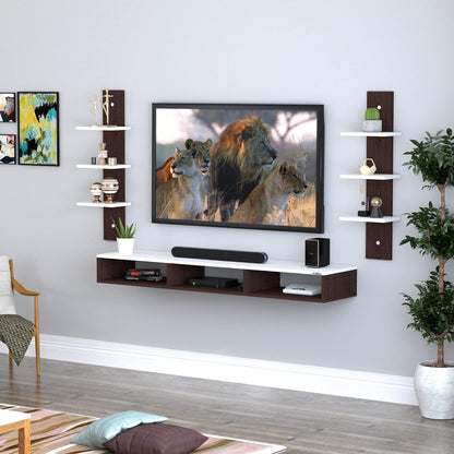 PEDPIX Engineered Wood Wall Mount TV Unit/TV Stand/Wall Set Top Box Stand/TV Cabinet/TV Entertainment Unit (Wenge/White)(Ideal for 32-40 Inch)(D.I.Y)