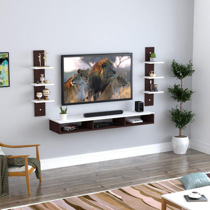 PEDPIX Engineered Wood Wall Mount TV Unit/TV Stand/Wall Set Top Box Stand/TV Cabinet/TV Entertainment Unit (Wenge/White)(Ideal for 32-40 Inch)(D.I.Y)
