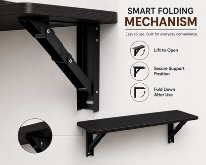 PEDPIX Wall Mounted Folding Table 80 × 40 cm | Space-Saving Foldable Wall Desk