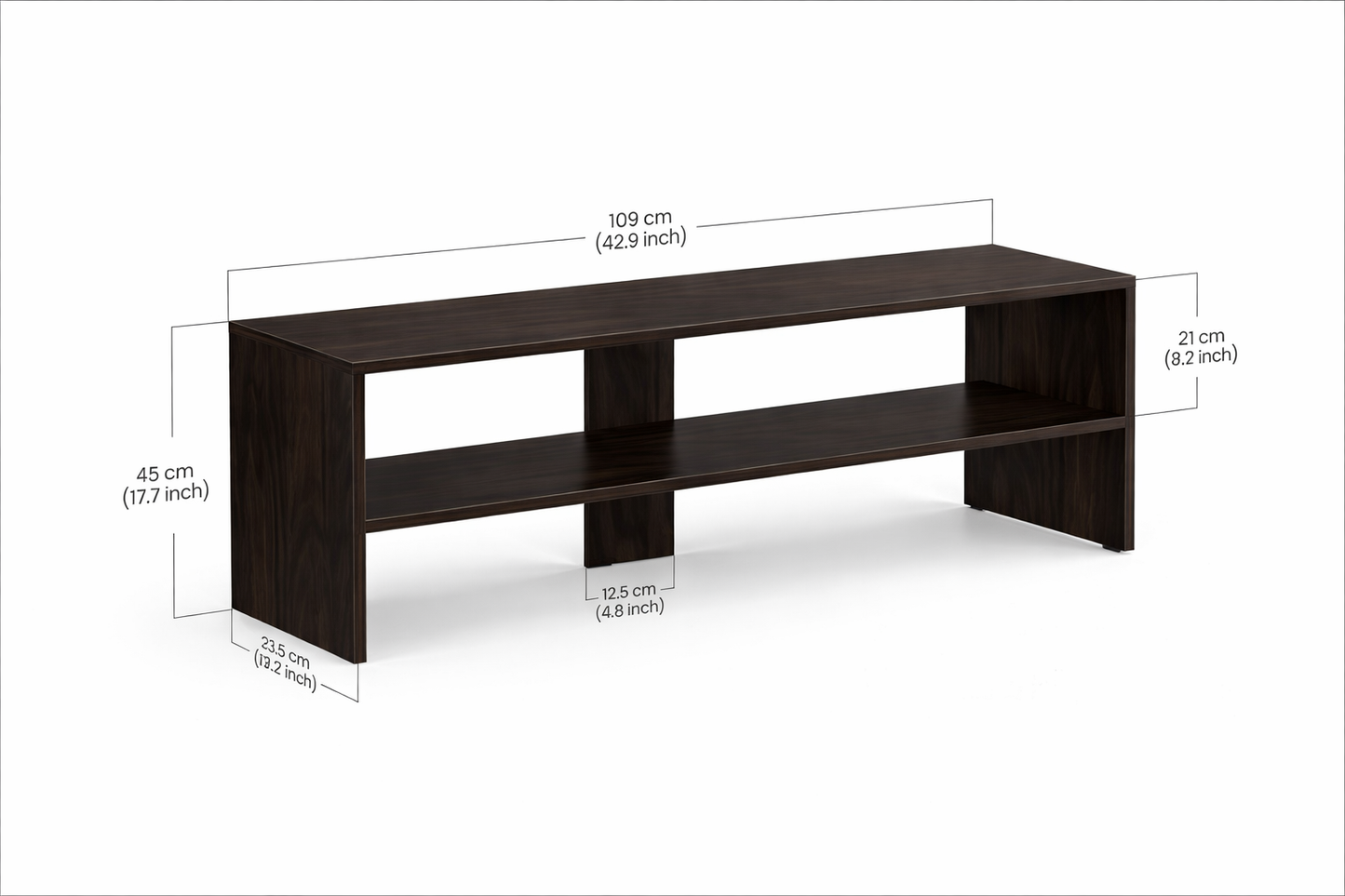 PEDPIX® Premium Wooden TV Stand | Modern Open Shelf TV Cabinet for Living Room | Engineered Wood