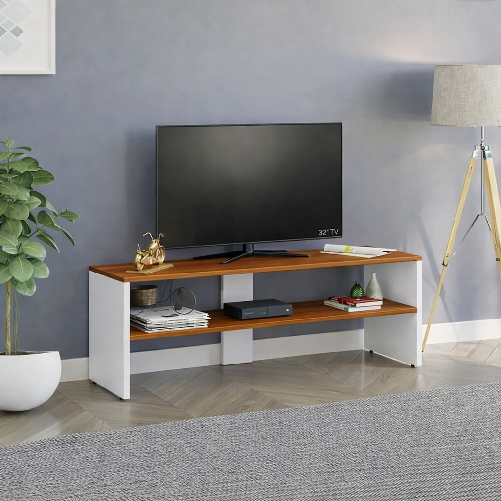 PEDPIX® Premium Wooden TV Stand | Modern Open Shelf TV Cabinet for Living Room | Engineered Wood