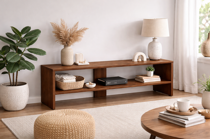 PEDPIX® Premium Wooden TV Stand | Modern Open Shelf TV Cabinet for Living Room | Engineered Wood