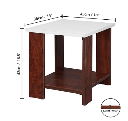 PEDPIX Engineered Wood End Table (Finish Color - WALNUT, DIY(Do-It-Yourself))