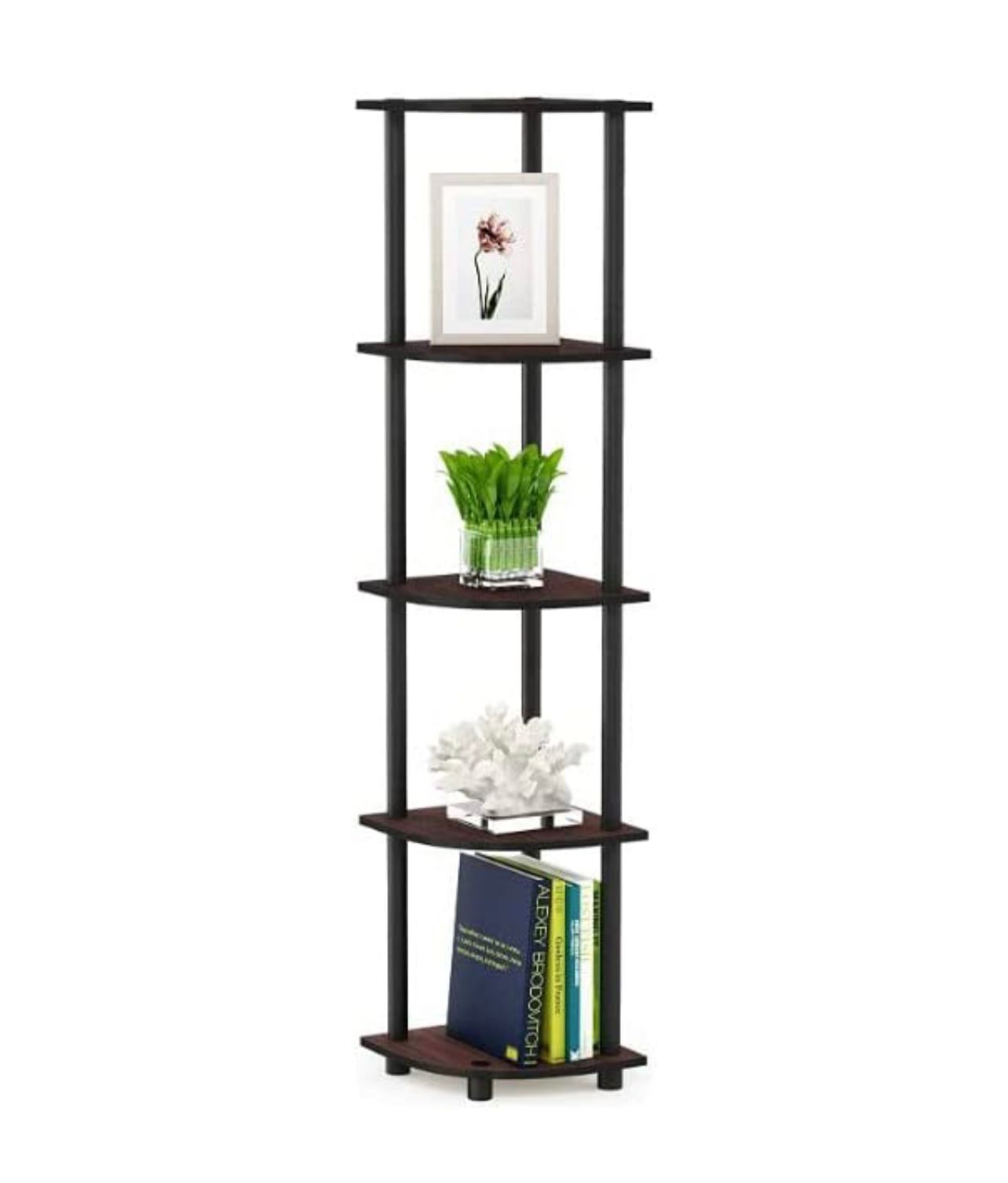 MALBRO Turn N Tube 3 Tier Rack Wall Shelf for Living Bed Room Home Office | Multipurpose Storage Shelves and Display Organizer with Utility Storage for Home Décor_(Color - Venge)