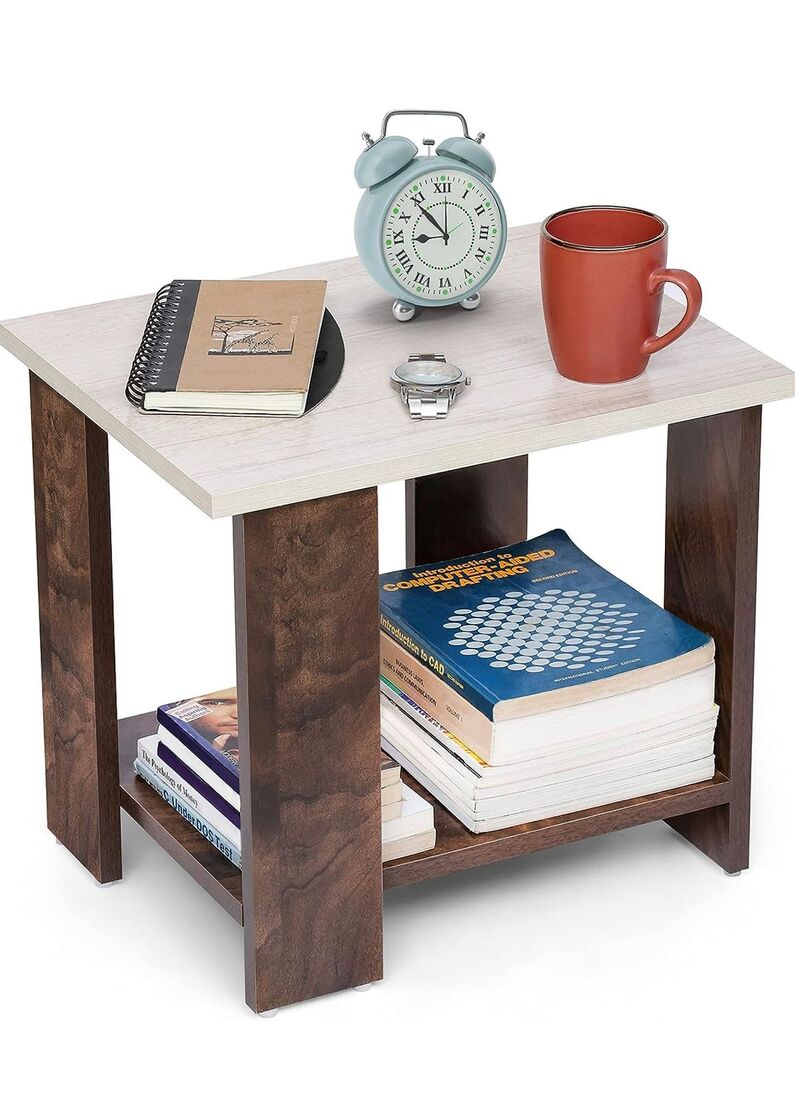PEDPIX Engineered Wood Side Table (Finish Color - Walnut, DIY(Do-It-Yourself))