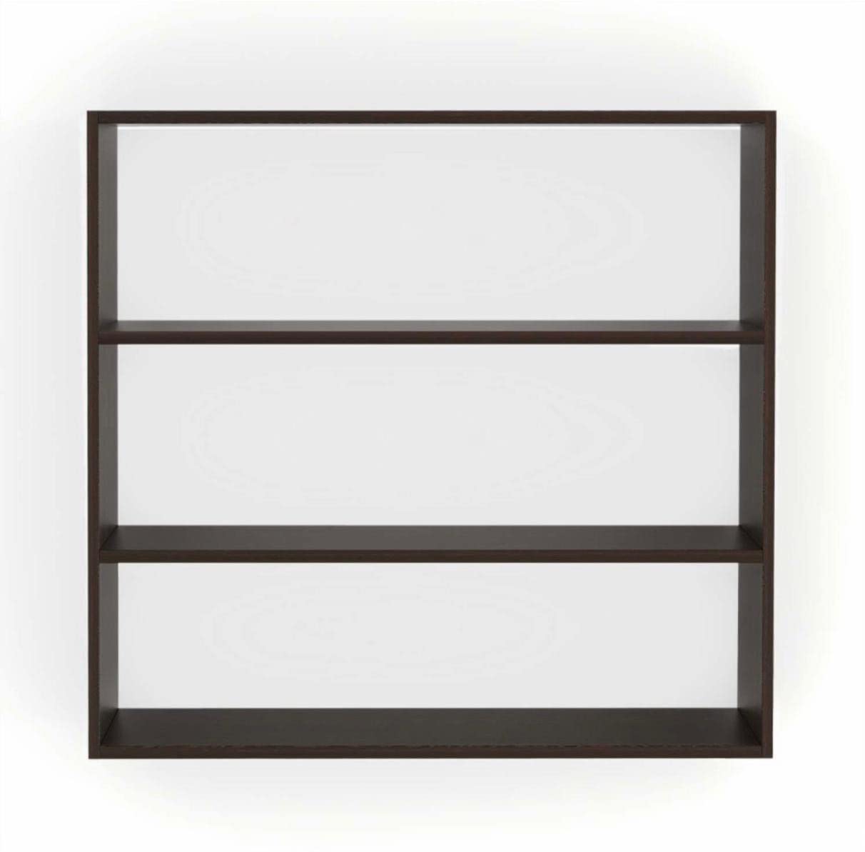 PEPDIX Engineered Wood Kitchen Cabinet and Metal Floating Wall Shelf | Rack Shelf_Black | Kitchen Rack | Home Decorative Particle Board Wall Shelf |Multipurpose Storage Shelf(75X75X75)_Brown
