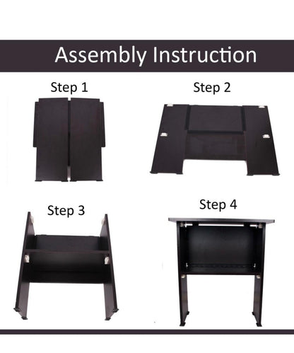 PEDPIX Engineered Wood Computer Desk and Study Table (Curved, Finish Color - VENGE Black, DIY(Do-It-Yourself))