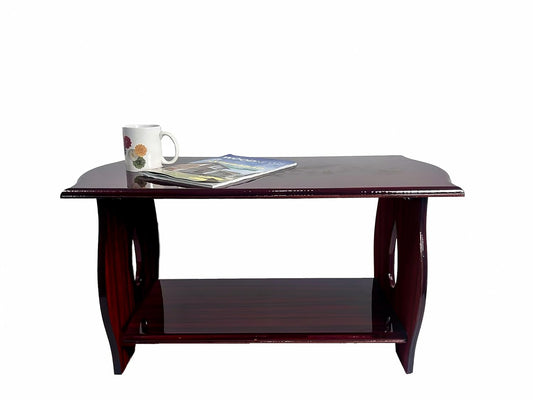 Pedpix® Engineered Wood Coffee Table (Red Brown) Wooden Tea Table| Teapot |DIY Wooden Table Engineered Wood Coffee Table