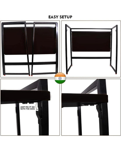 PEDPIX Engineered Wood Study Table (Free Standing, Finish Color - Black, Pre-Assembled)