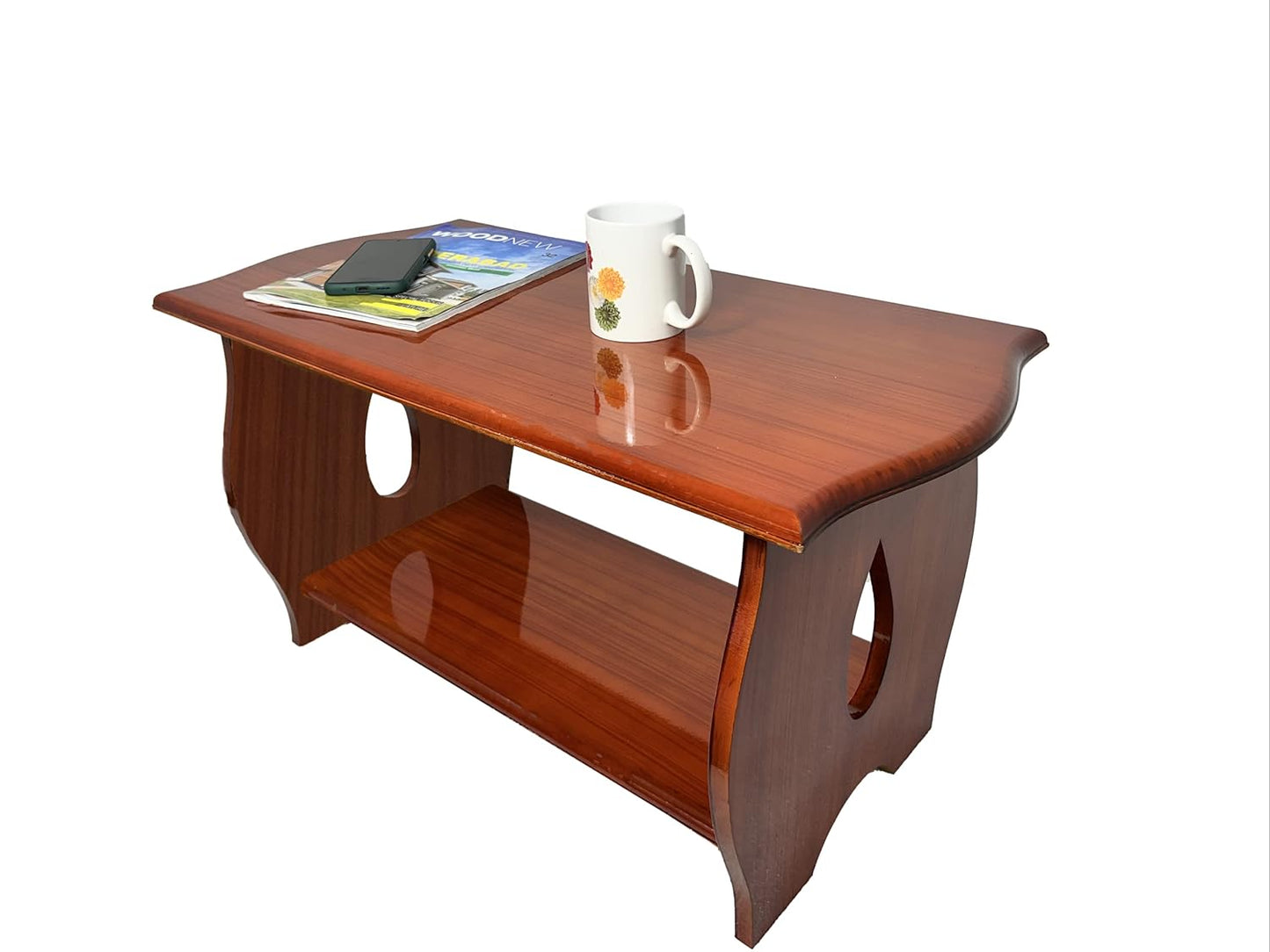 Pedpix® Engineered Wood Coffee Table (Teak Finish) Wooden Tea Table| Teapot |DIY Wooden Table Engineered Wood Coffee Table